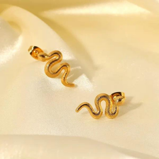 Gold Plated Snake Shaped Studs