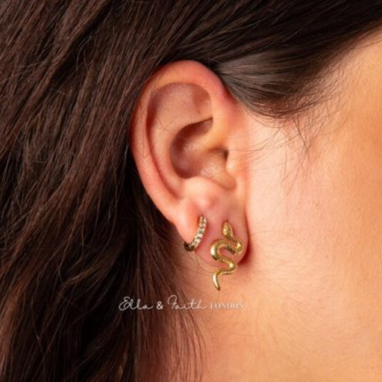 Gold Plated Snake Shaped Studs