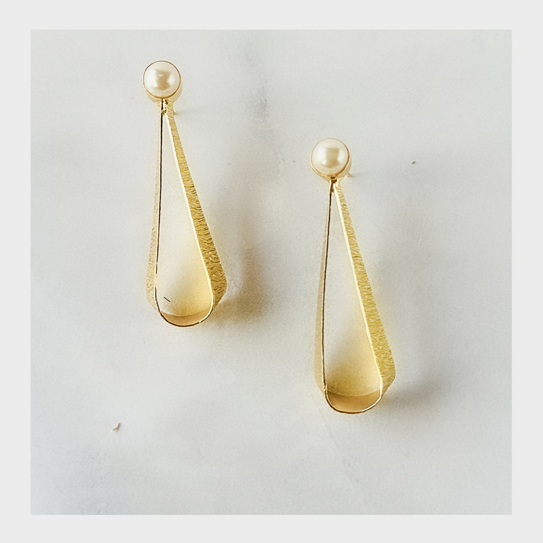 Delicate Affair Brass Earrings