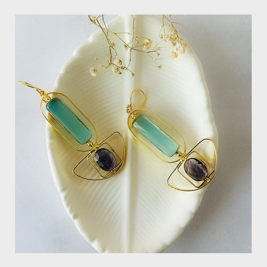 The True Blue Brass Earrings