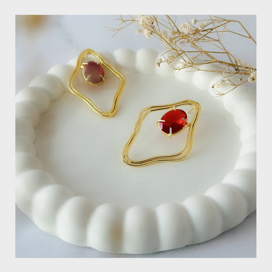 Blood Drop Brass Earring