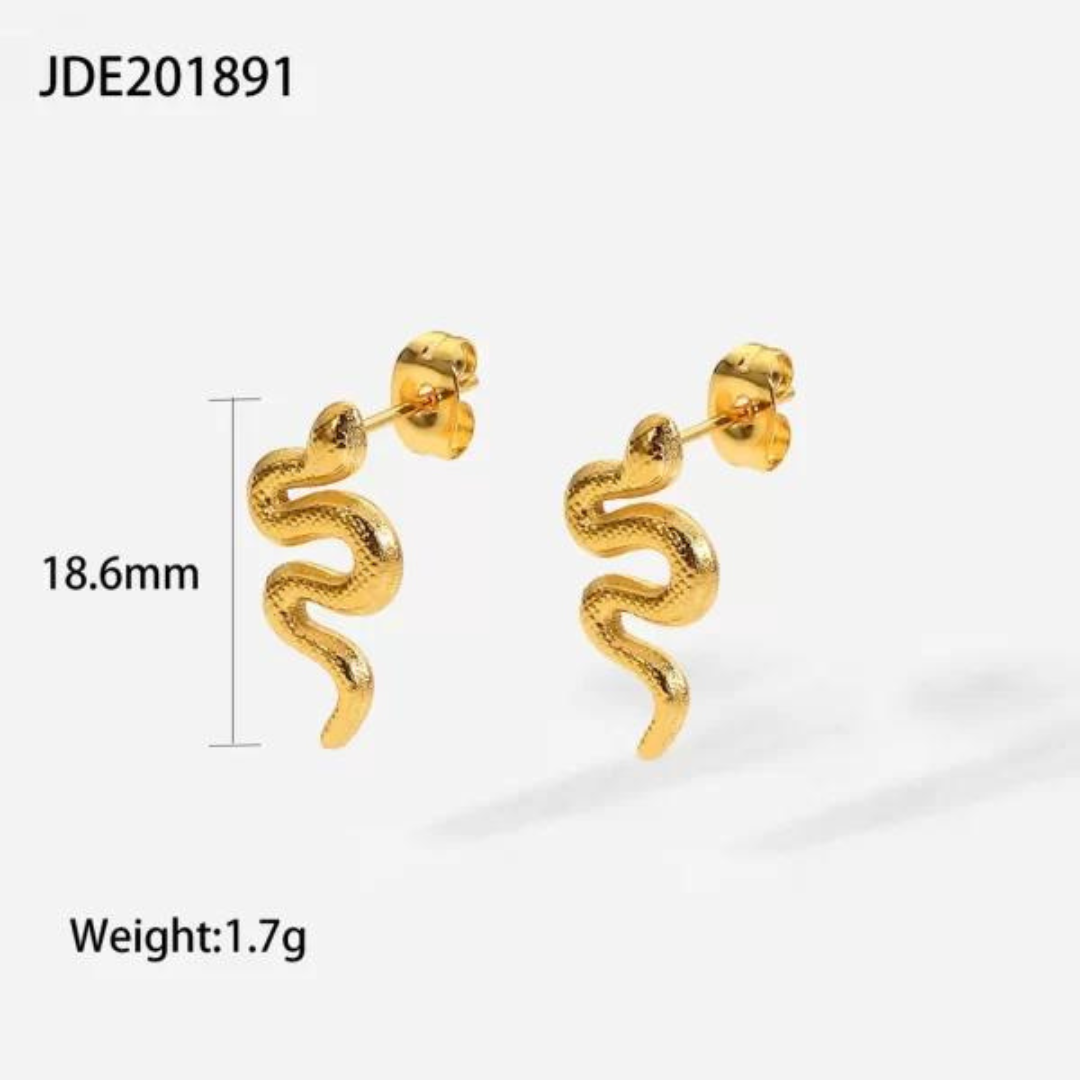 Gold Plated Snake Shaped Studs