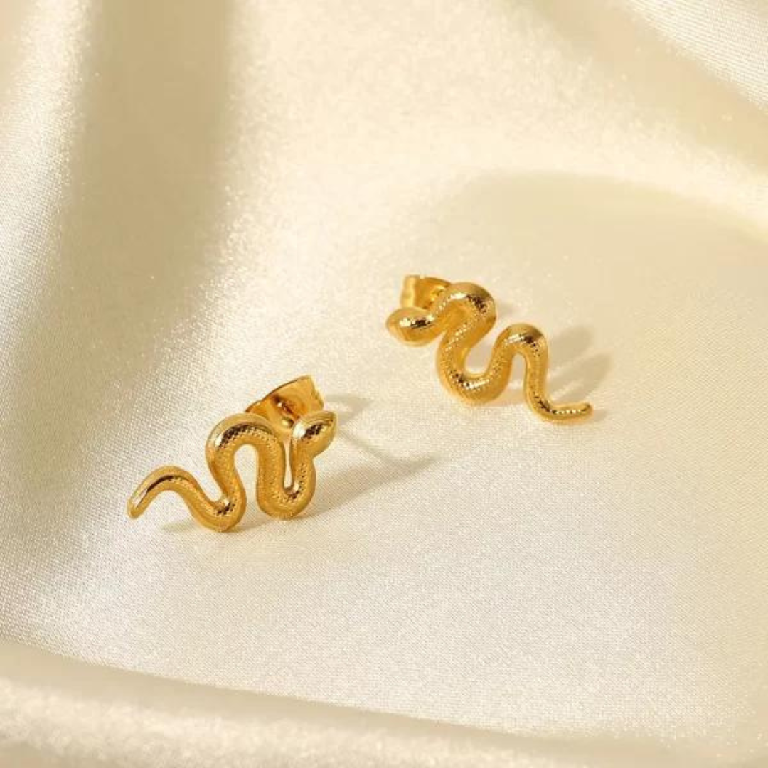 Gold Plated Snake Shaped Studs