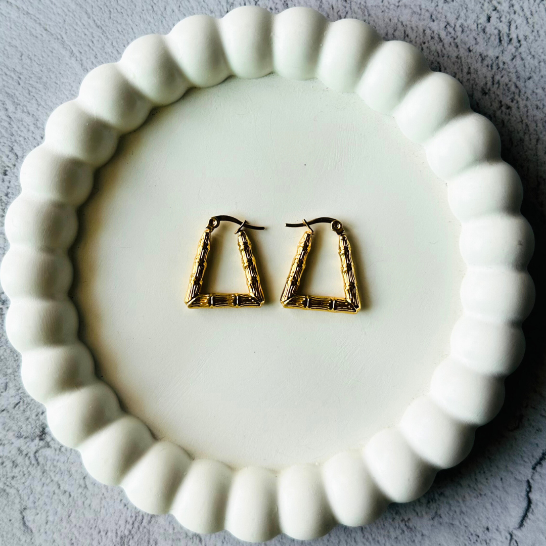 Gold Plated Triangle Hoops