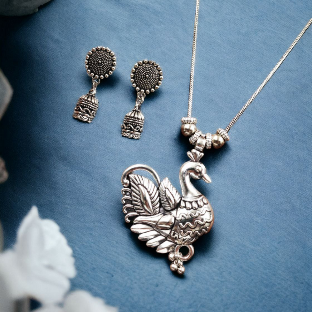 German Silver Bird Necklace | Silver Plated Chain