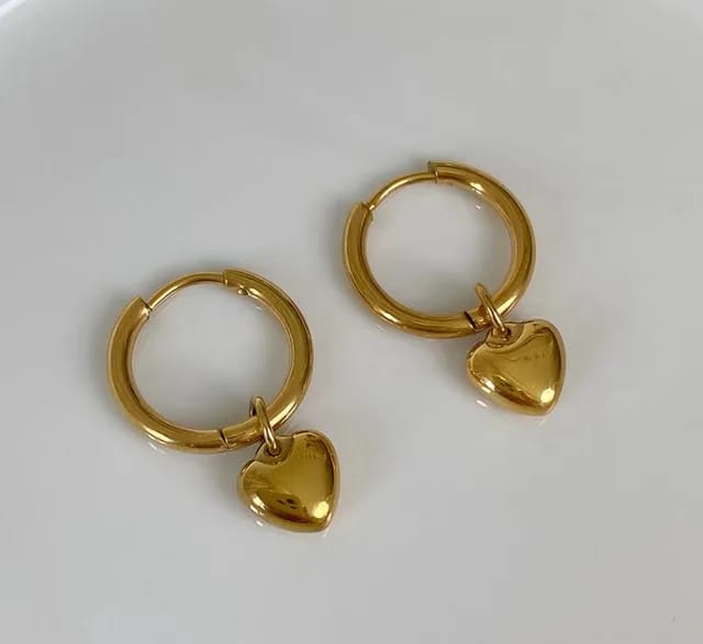 Hanging Hearts Anti Tarnish Earrings