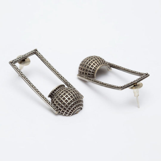 Beautiful Oxidised Pot Design Tribal Handcrafted Studs