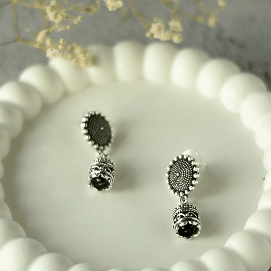 Floral Traditional Silver Plated Necklace Set